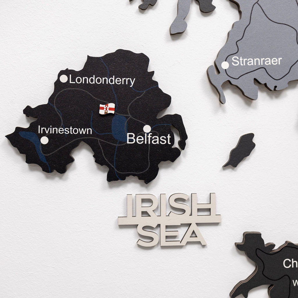 3D Wooden Map of the United Kingdom - Nordik