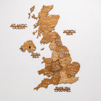 3D Wooden Map of the United Kingdom - Oak