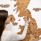 3D Wooden Map of the United Kingdom - Oak