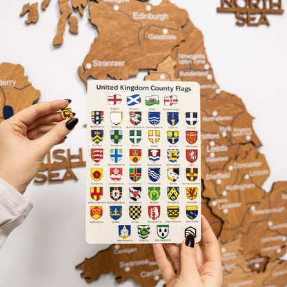 3D Wooden Map of the United Kingdom - Oak
