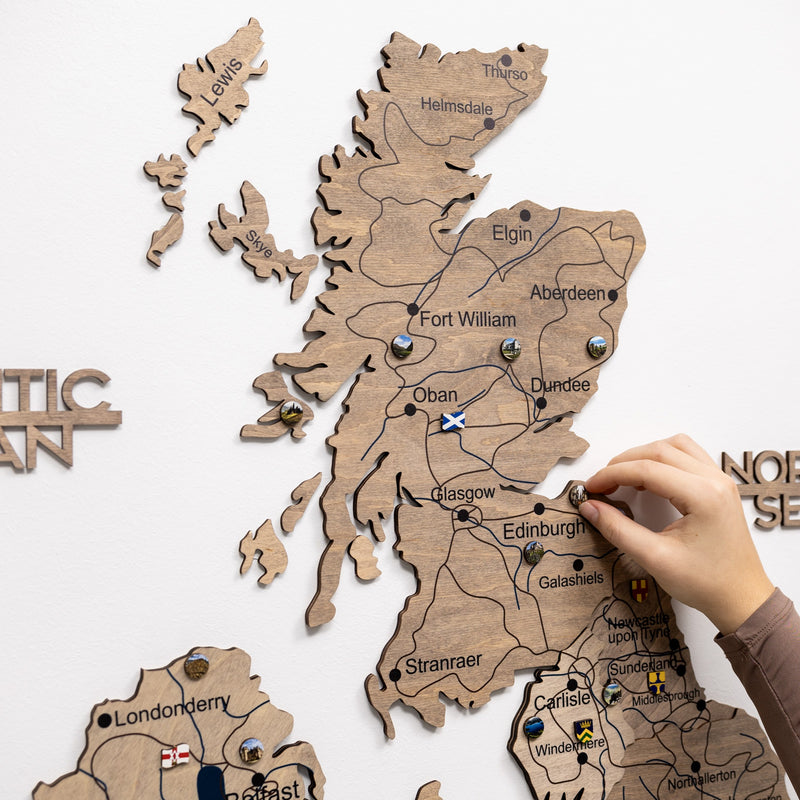 3D Wooden Map of the United Kingdom - Terra