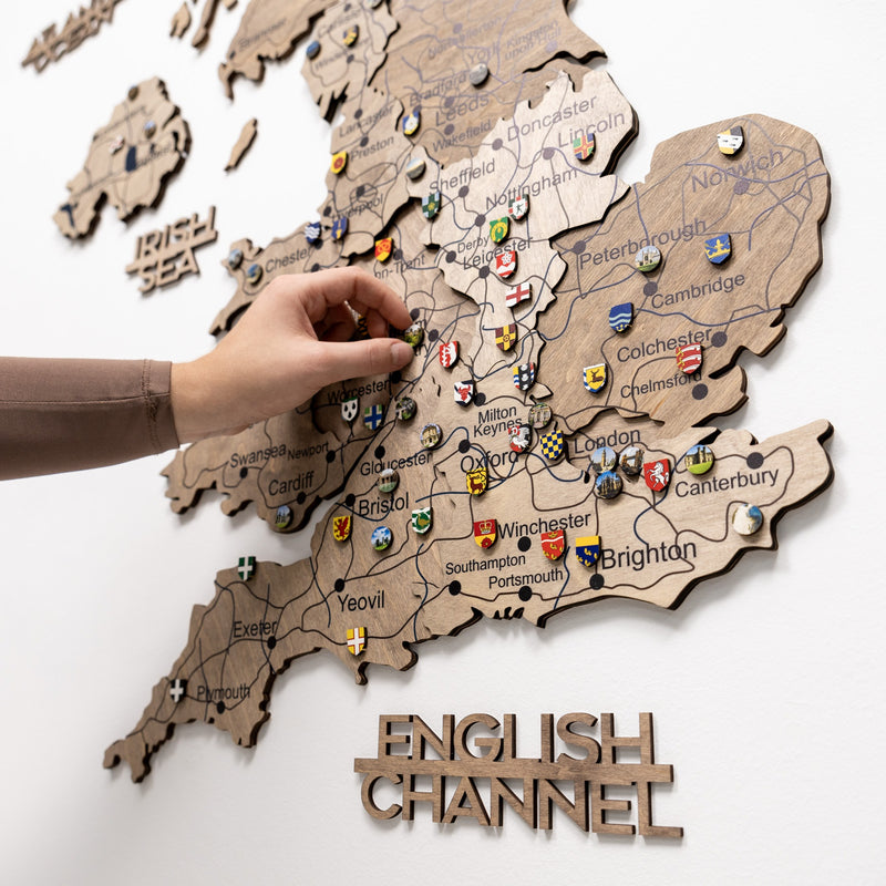 3D Wooden Map of the United Kingdom - Terra