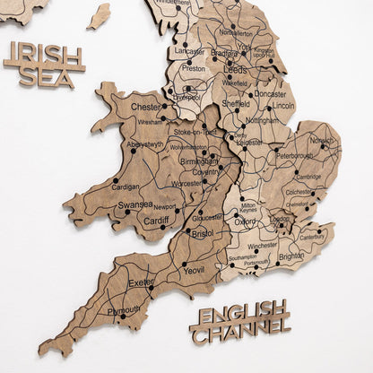 3D Wooden Map of the United Kingdom - Terra