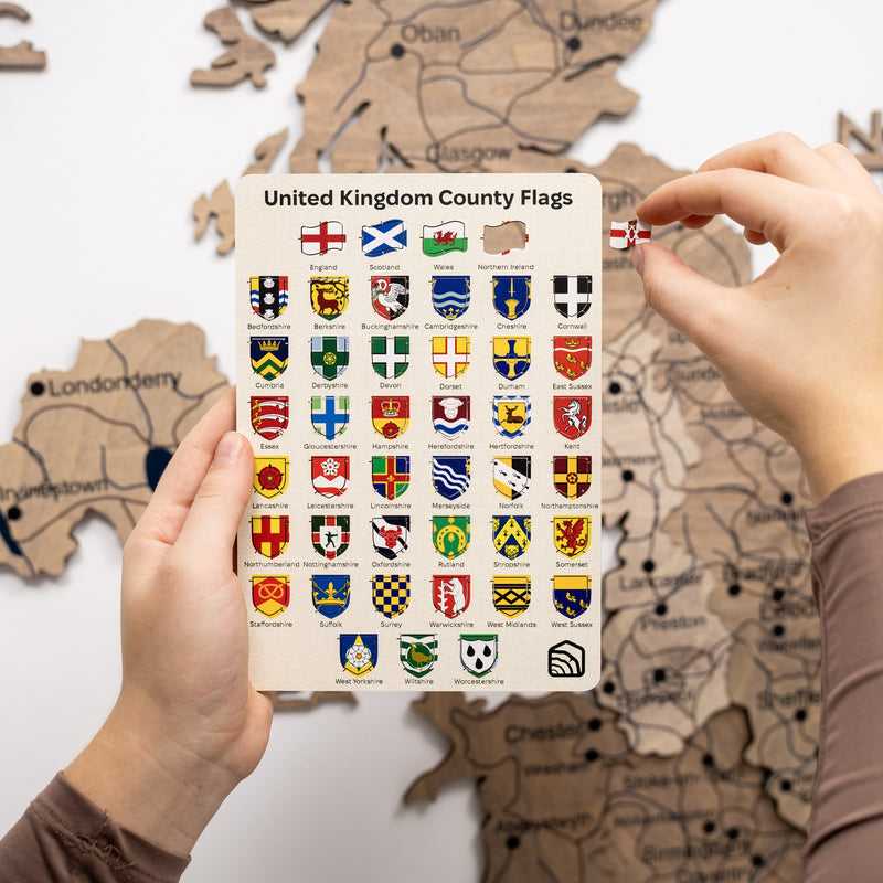 3D Wooden Map of the United Kingdom - Terra