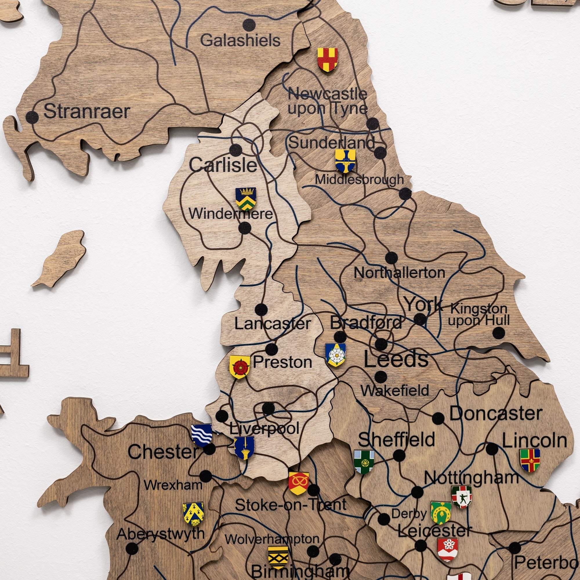 3D Wooden Map of the United Kingdom - Terra