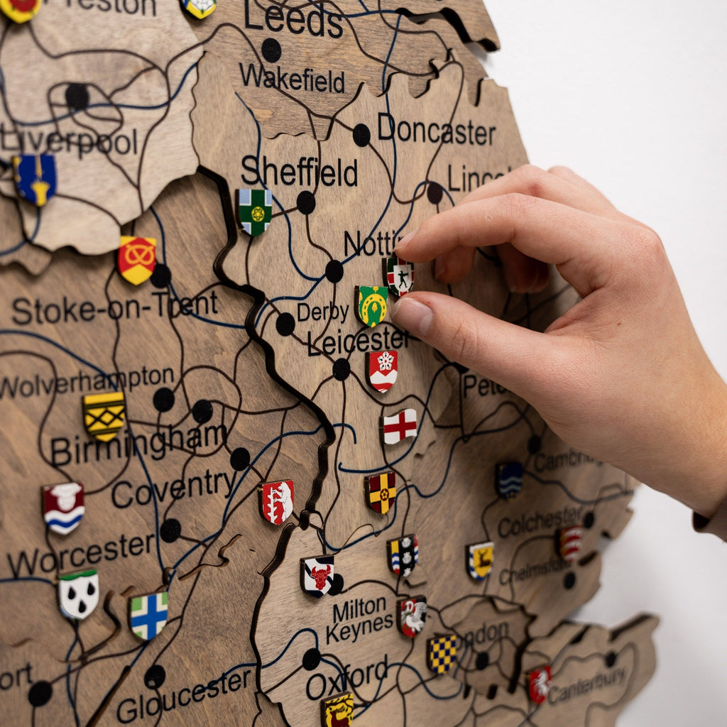 3D Wooden Map of the United Kingdom - Terra