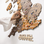 3D Wooden Map of the United Kingdom - Multicolor