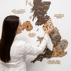 3D Wooden Map of the United Kingdom - Multicolor