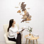 3D Wooden Map of the United Kingdom - Multicolor
