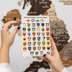 3D Wooden Map of the United Kingdom - Multicolor