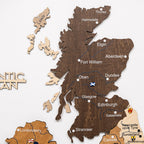 3D Wooden Map of the United Kingdom - Multicolor