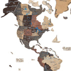 3D Wooden World Map Smokey (EU Fast Delivery)