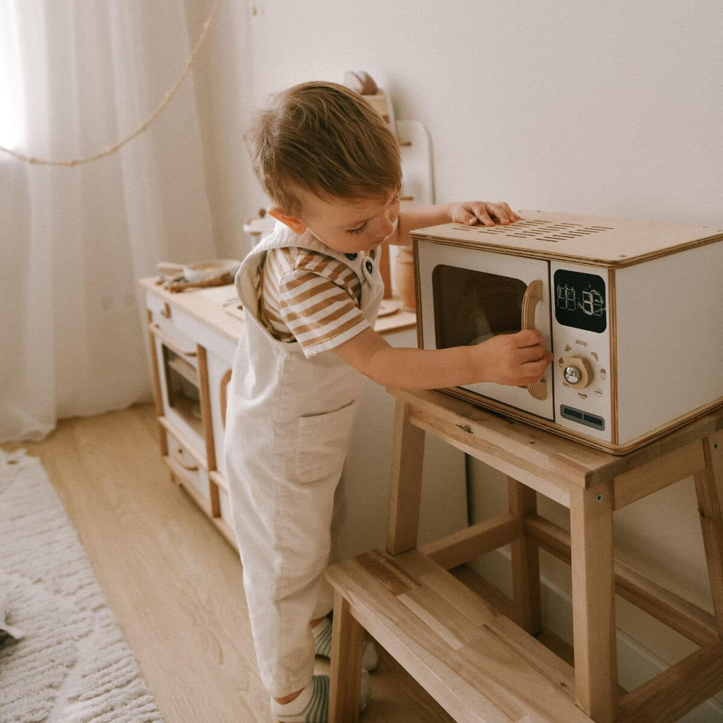 pretend wooden microwave oven