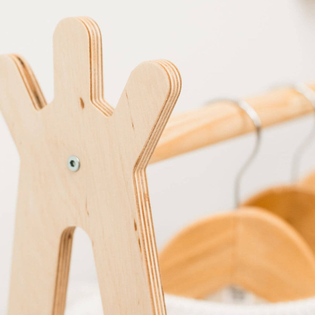 wooden wardrobe rack