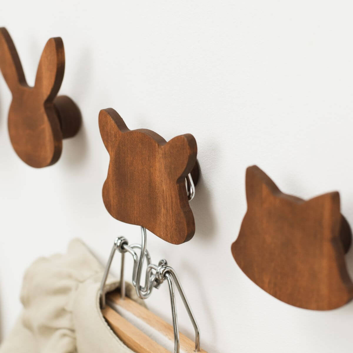 wooden animal hooks