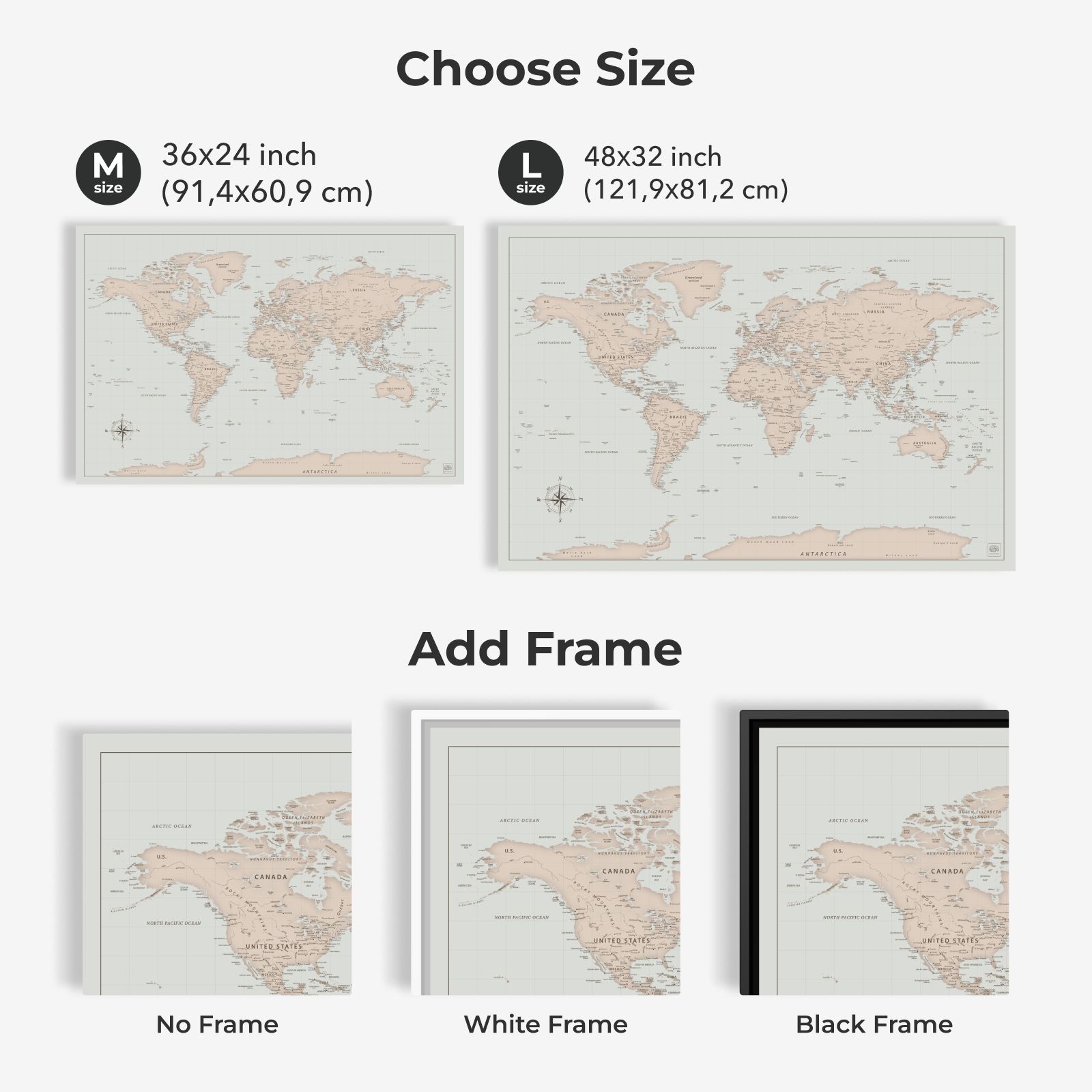 world push pin travel map on canvas