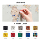 world push pin travel map on canvas