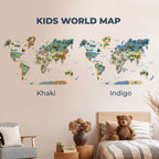 kids world map wall art