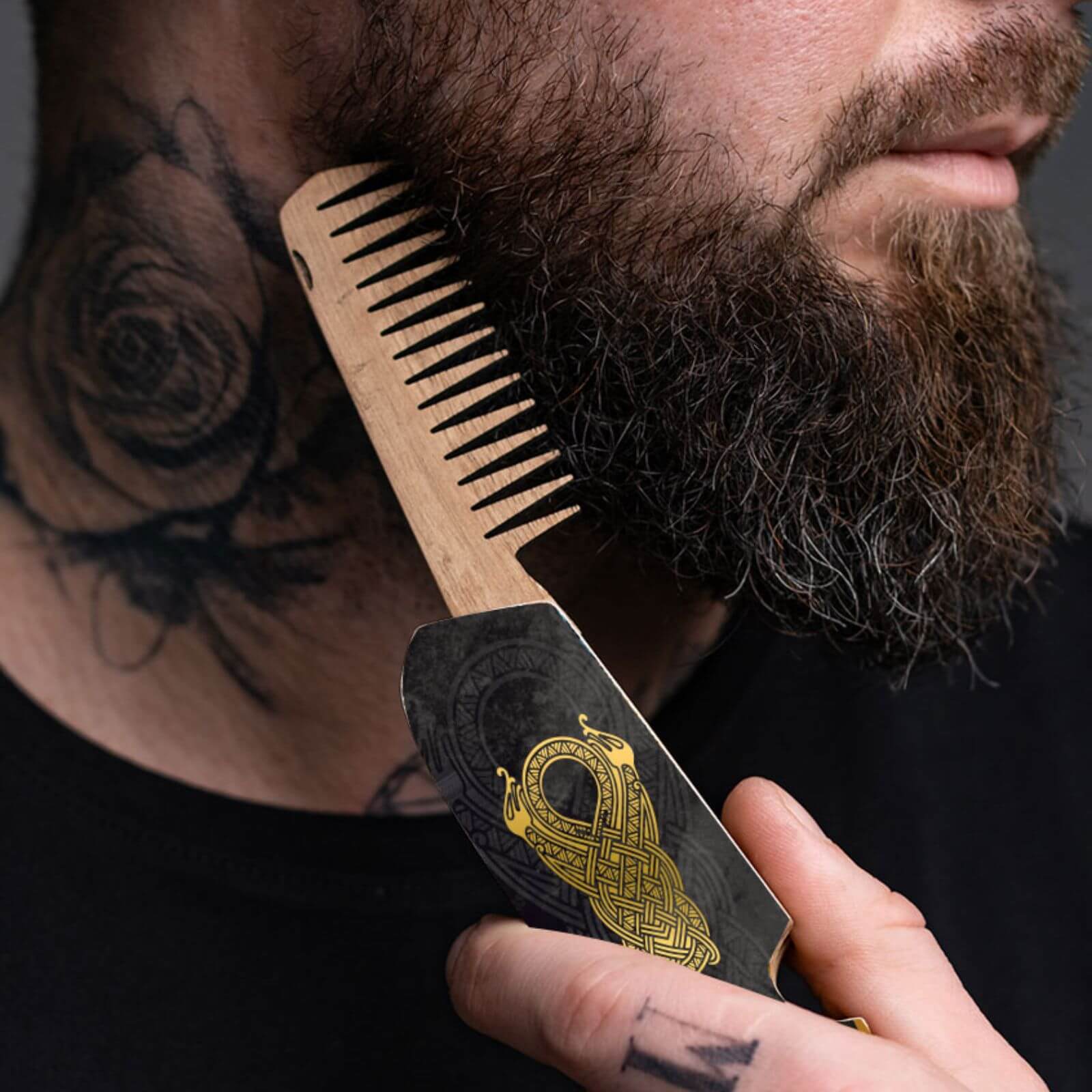 wooden comb for beard