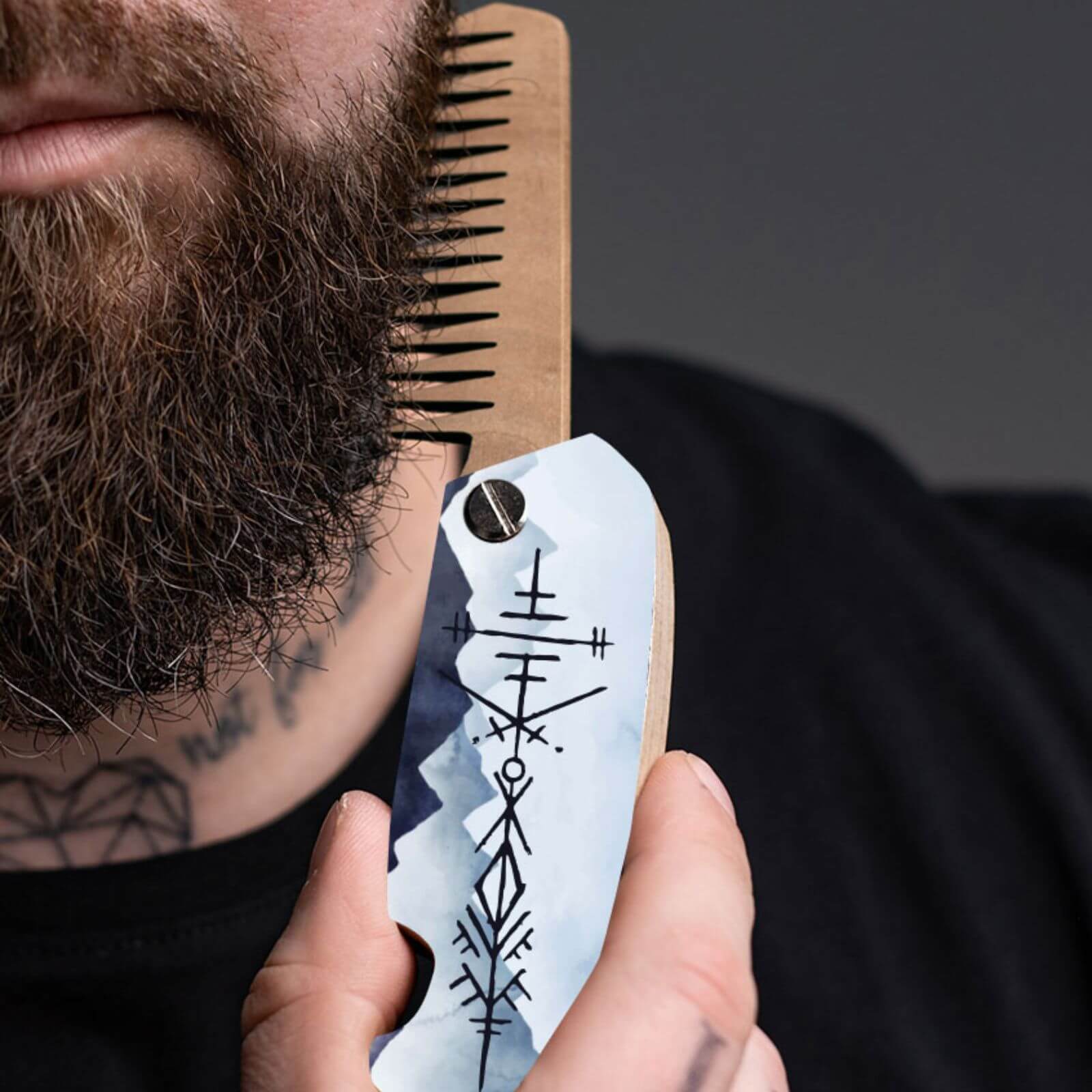 wooden painted comb