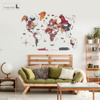 colorful map of the world