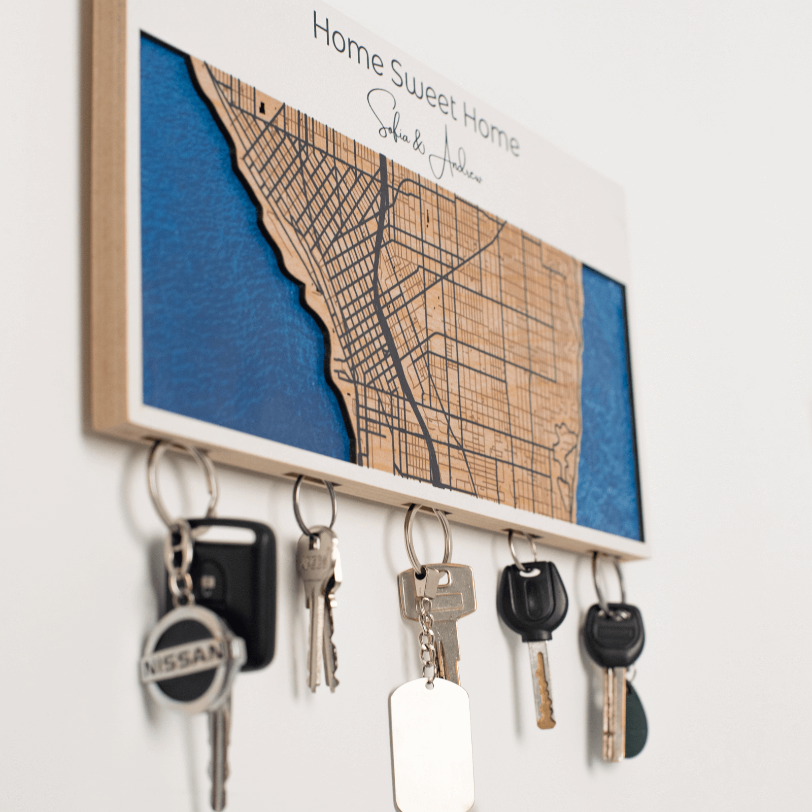 wooden wall key holder