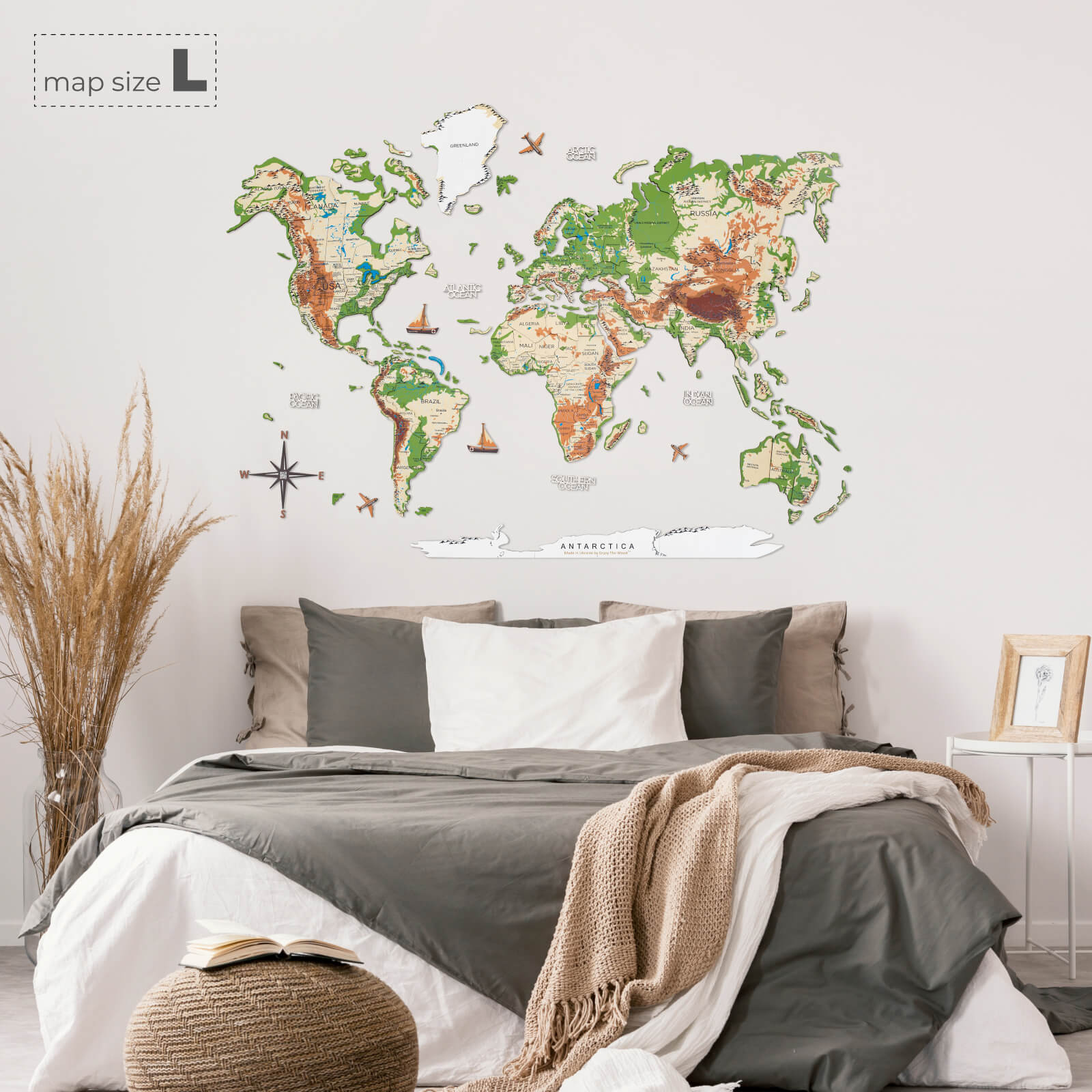 world map colorful art