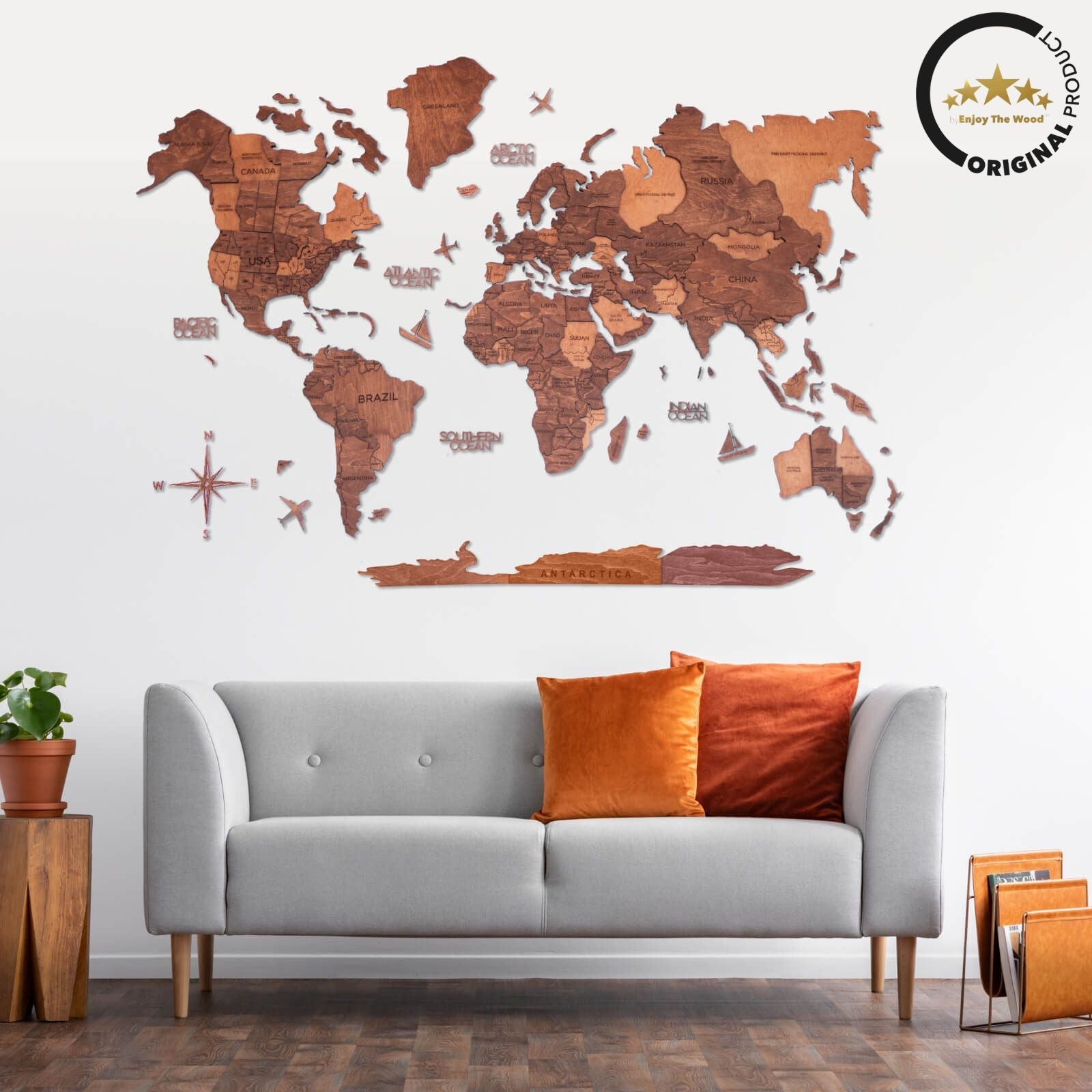 world map puzzle oak