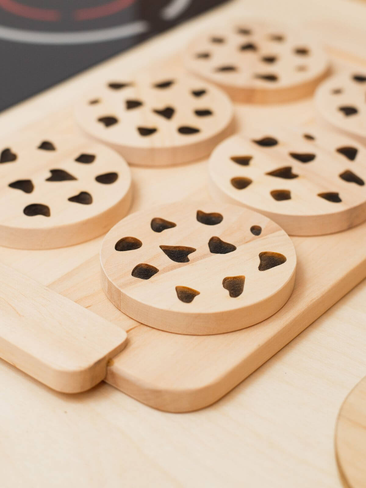 wooden play biscuits