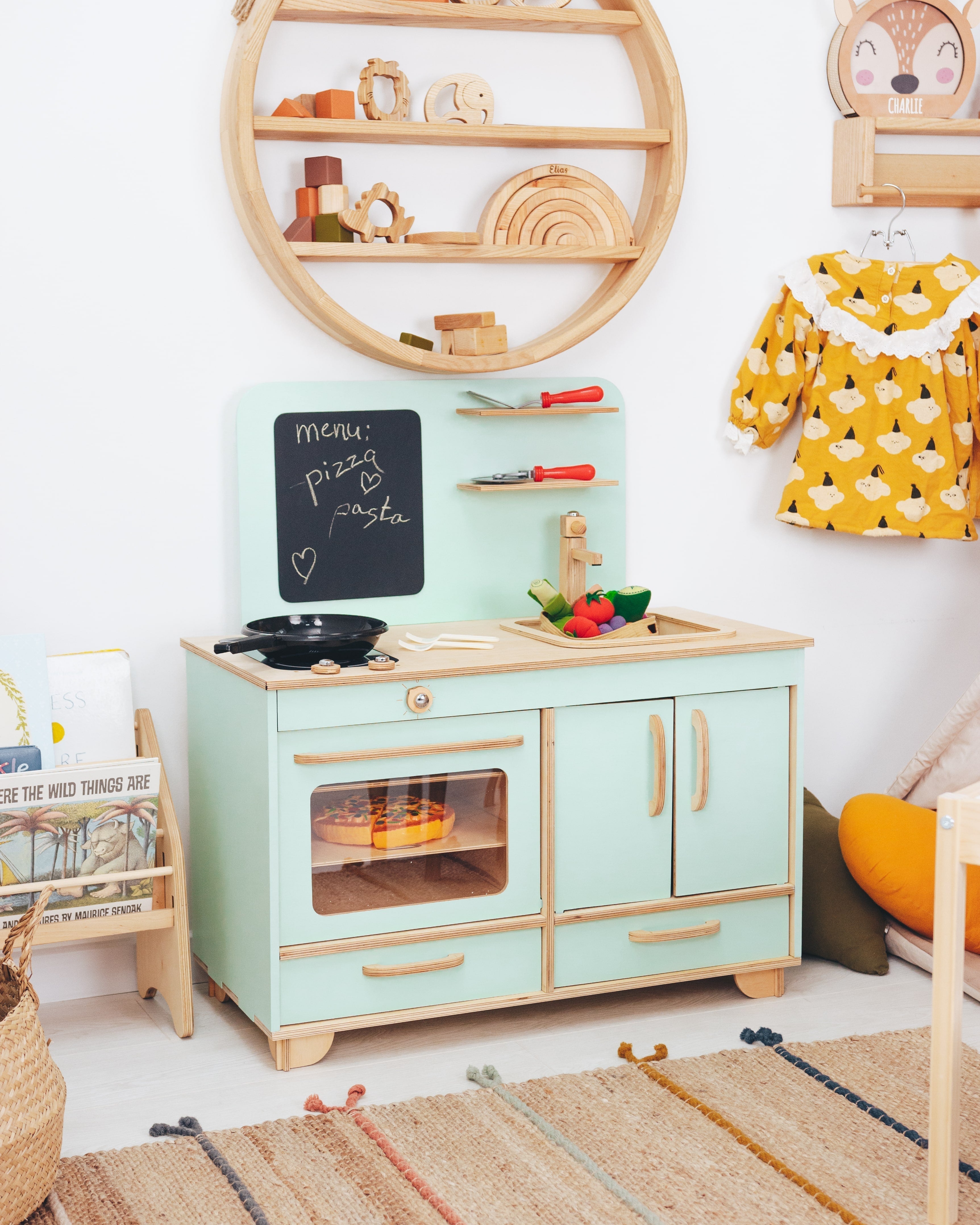 Dusty Green Play Kitchen - ChildUniverse