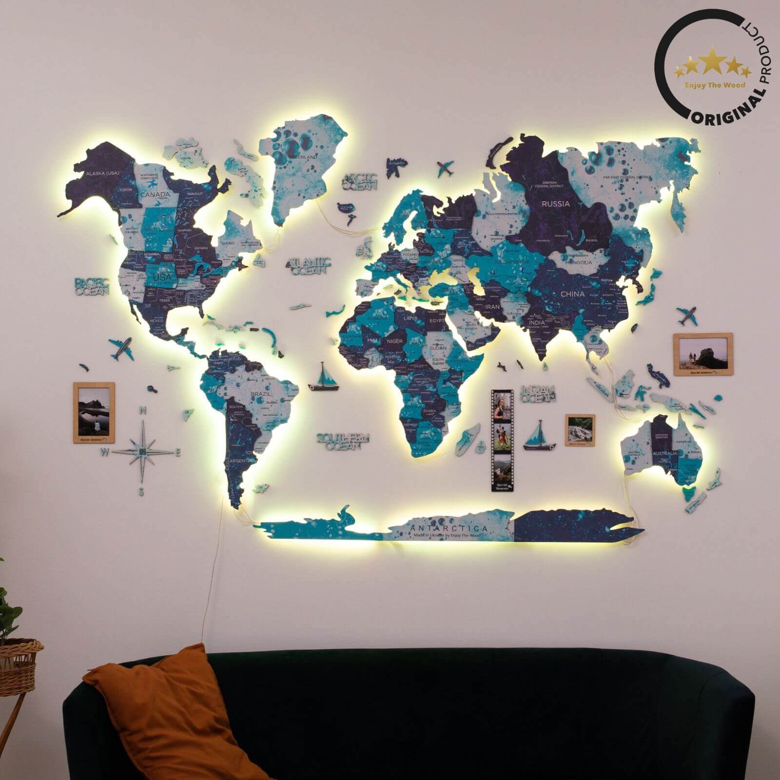 light up world map