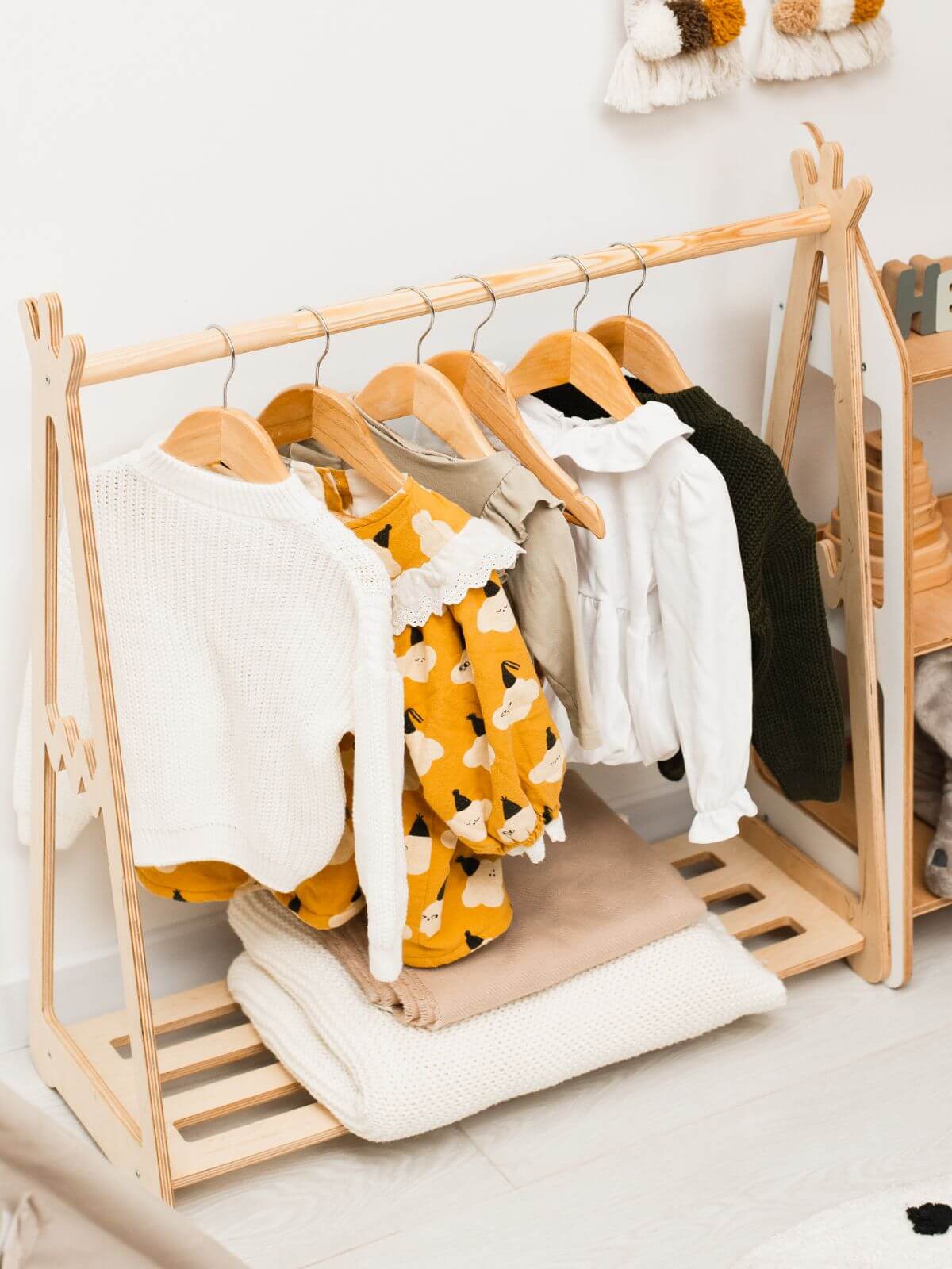 wood clothing rack
