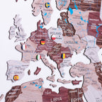 2D world map on the wall