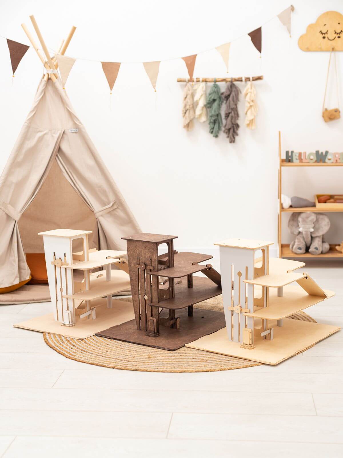 toy parking garage with elevator