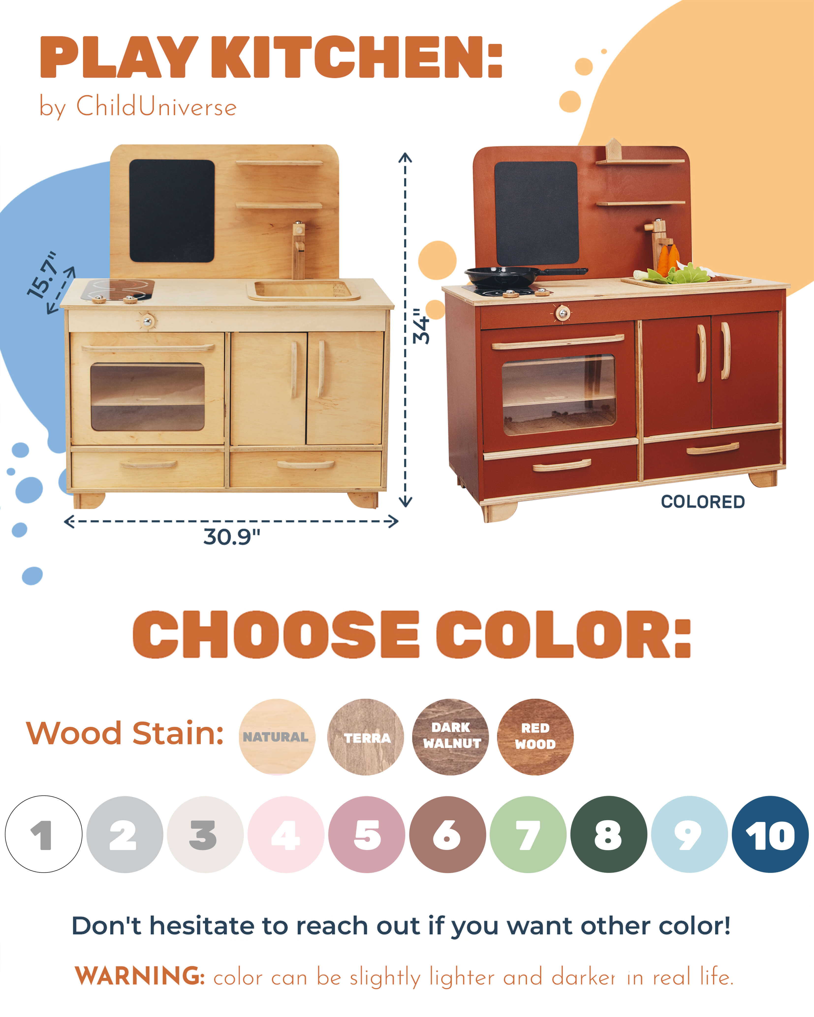 Wooden Play Kitchen (USA only)