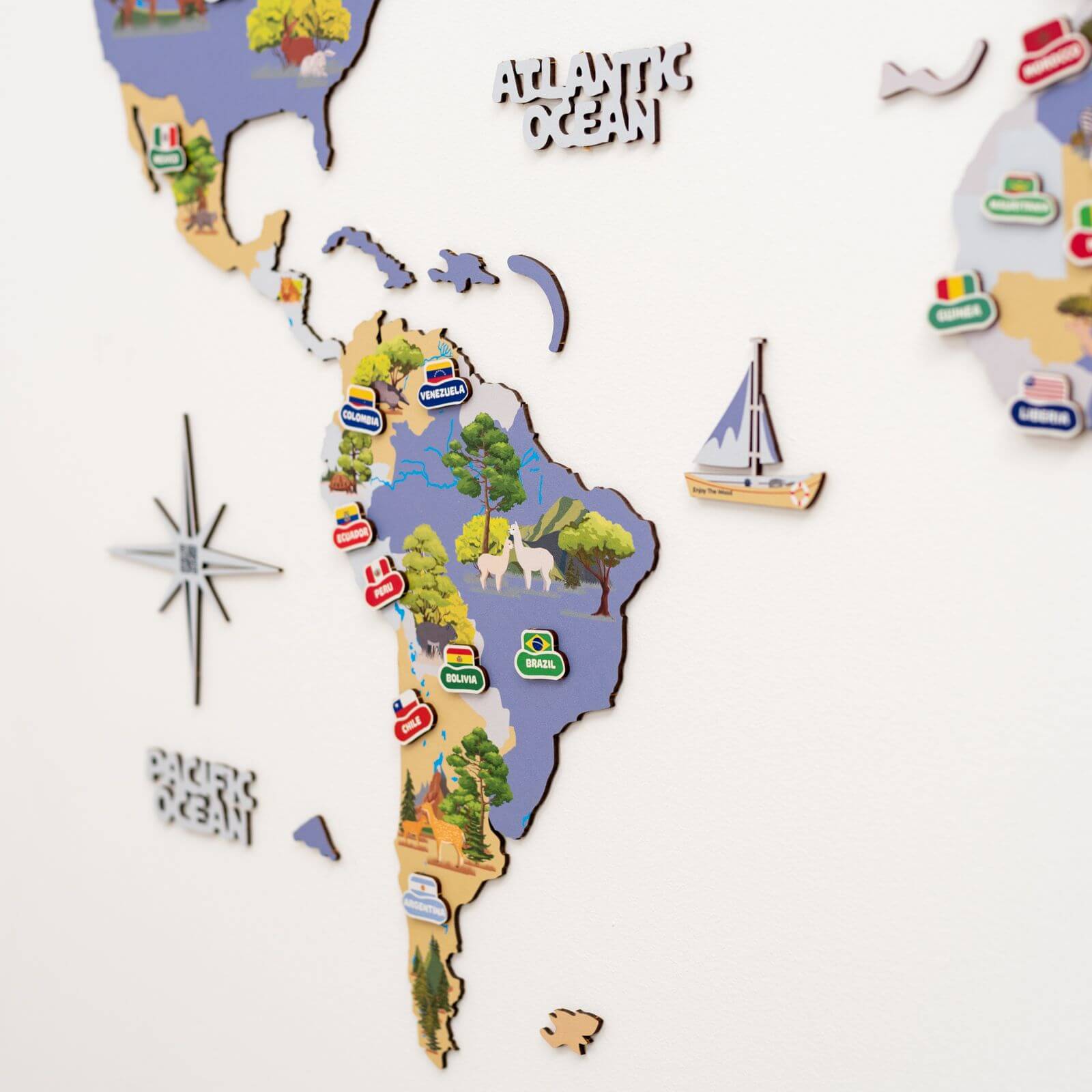 animal world map baby nursery