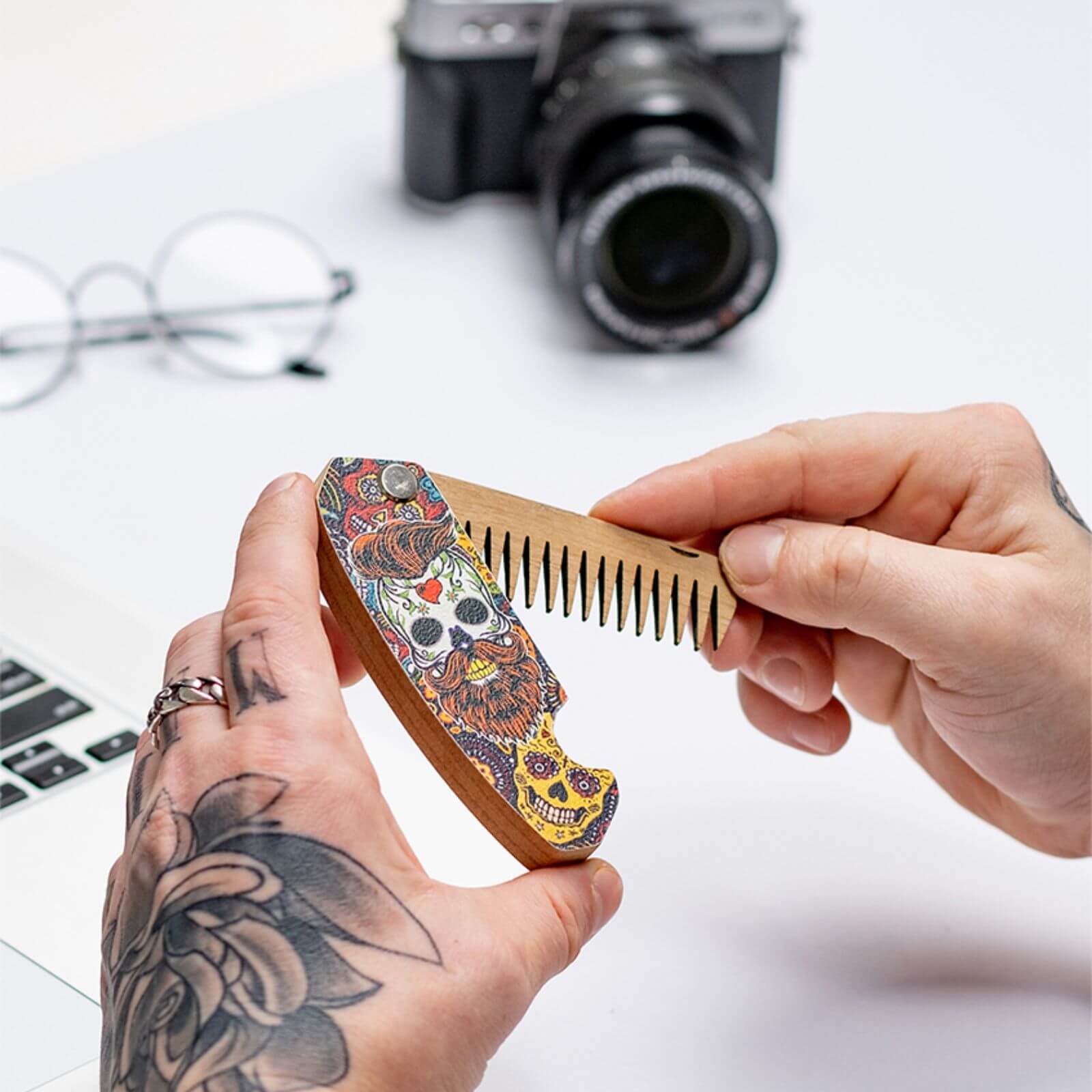 colorful groom combs