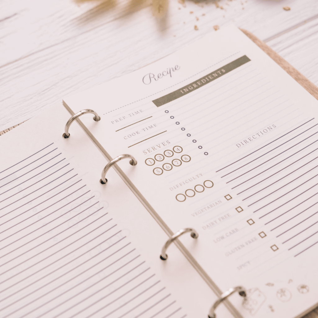 recipe paper for cook