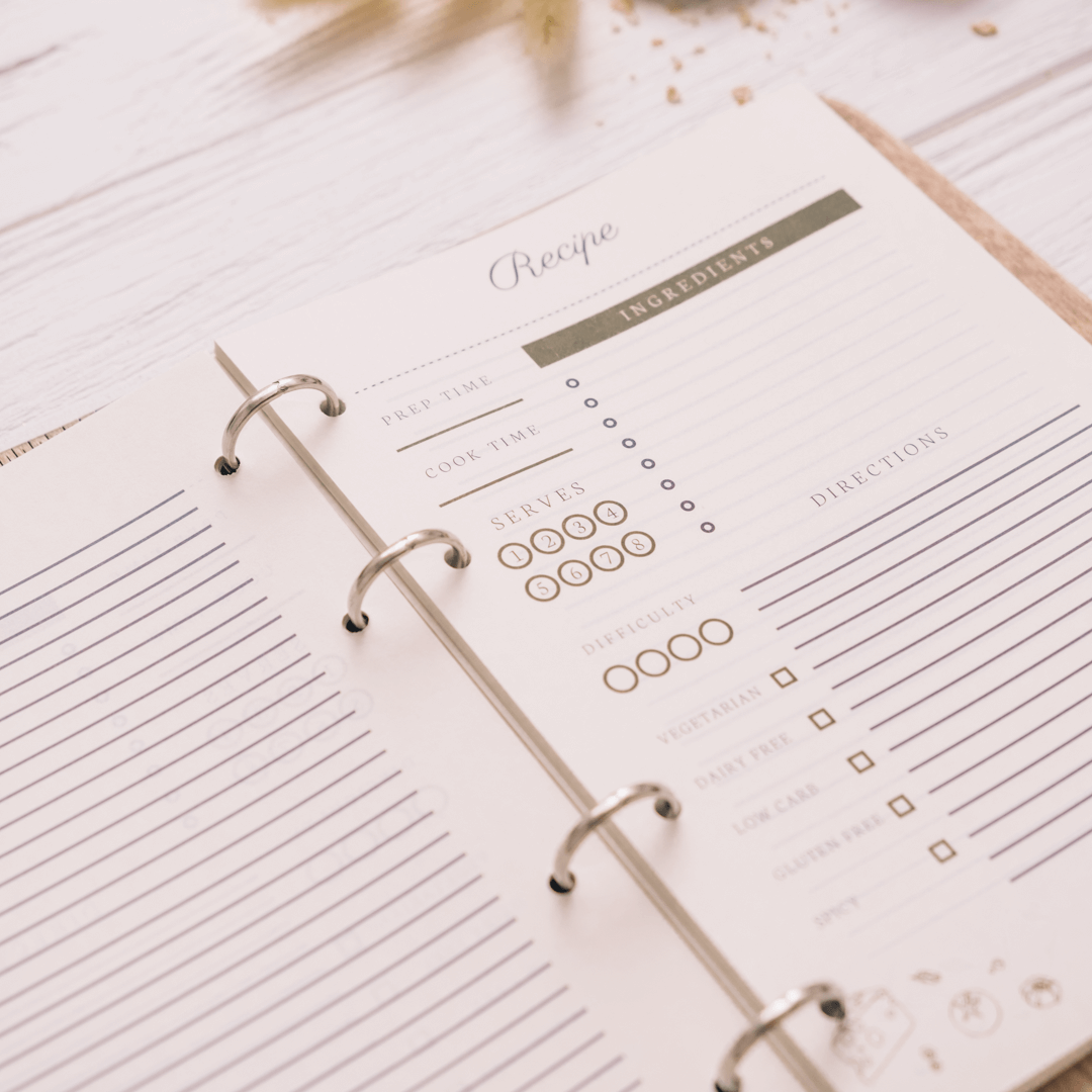 recipe paper for cook