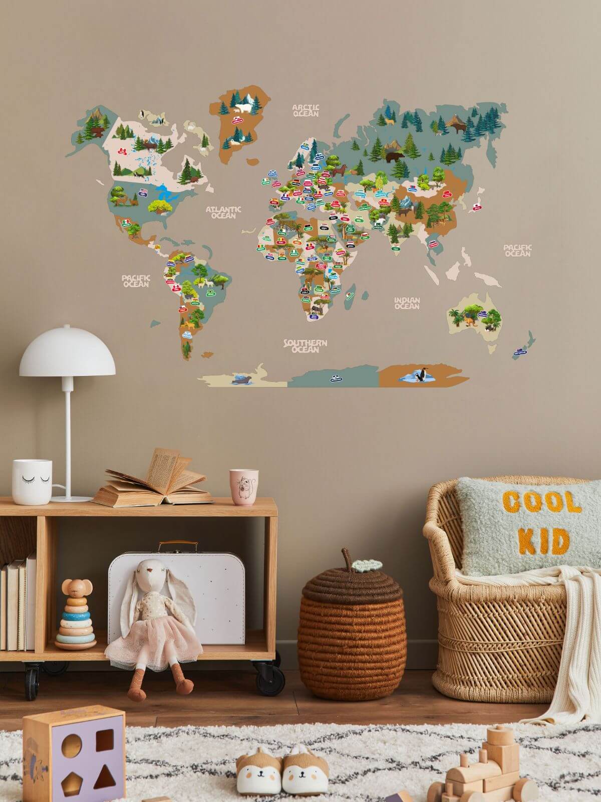 kids wall map