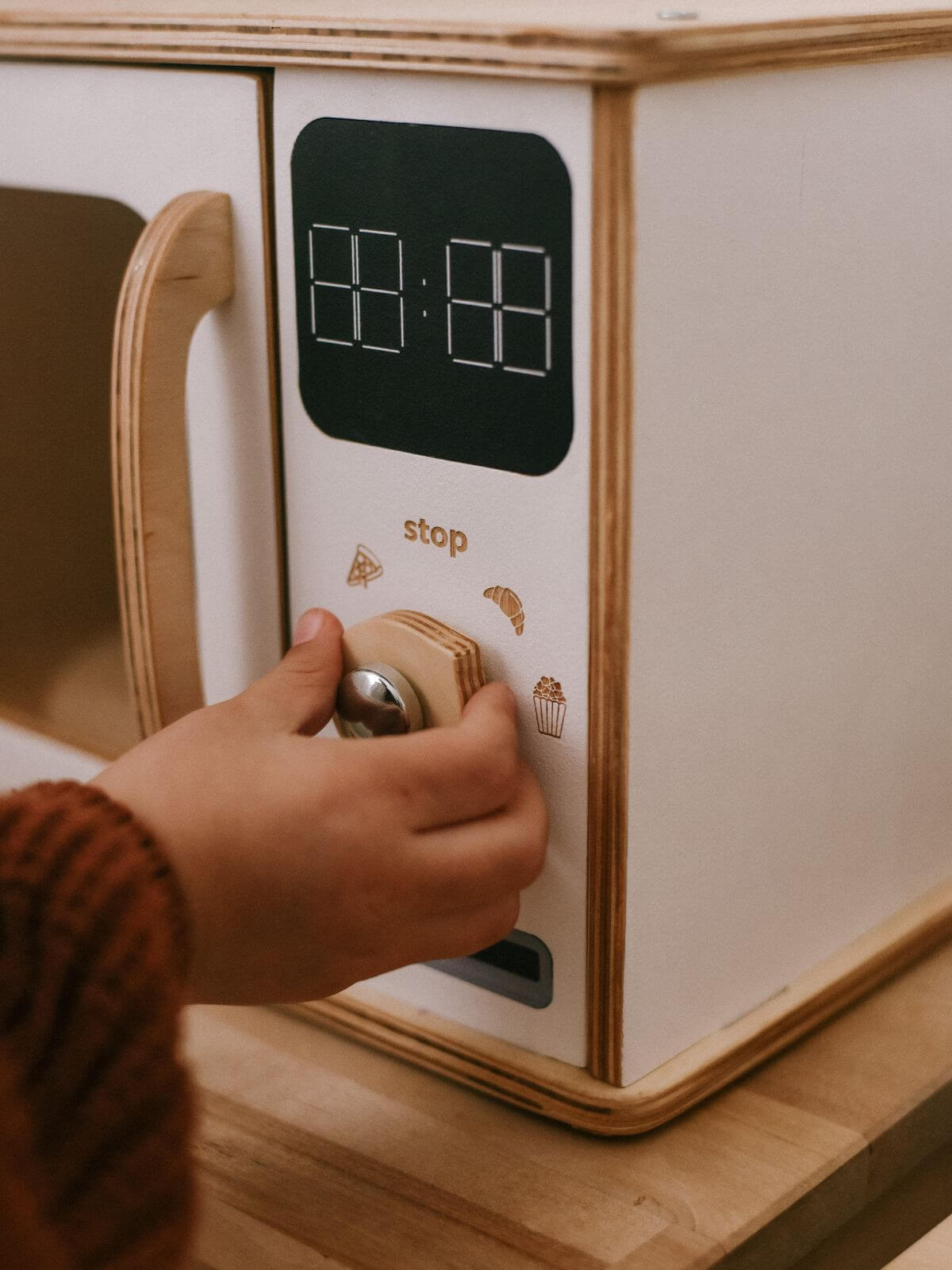 Wooden microwave toy