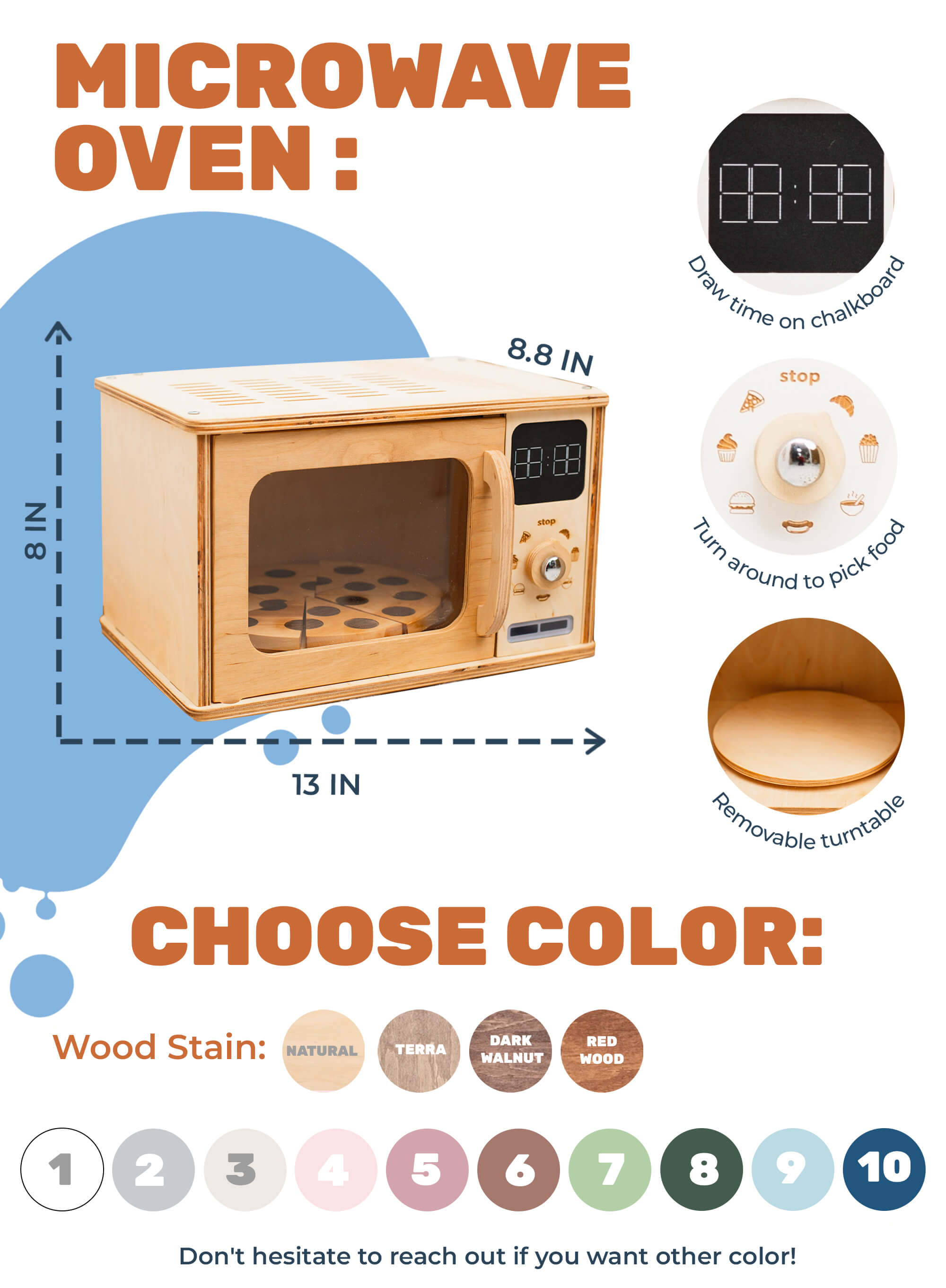 Wooden microwave toy (for USA)