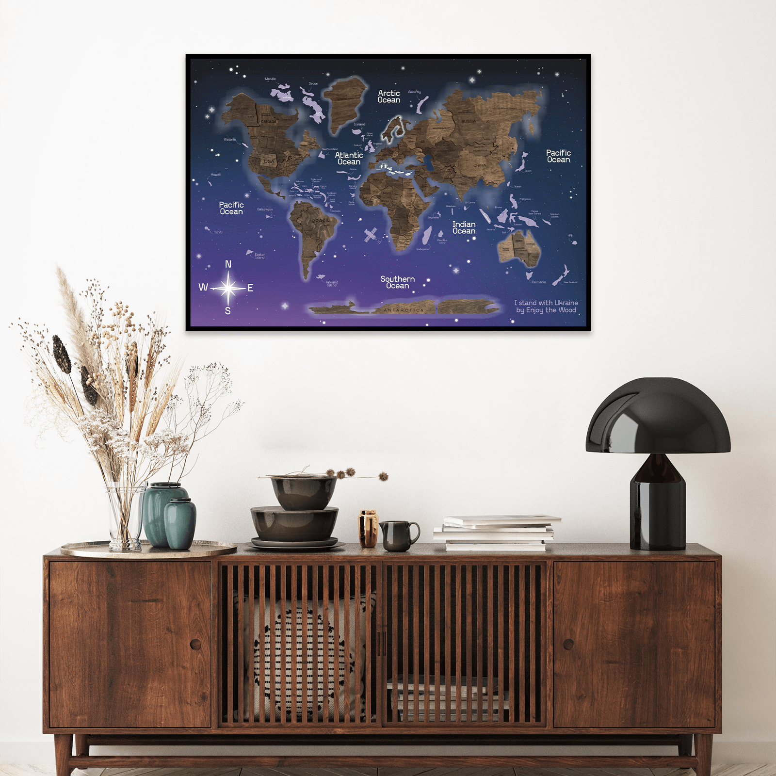 3D panel world map