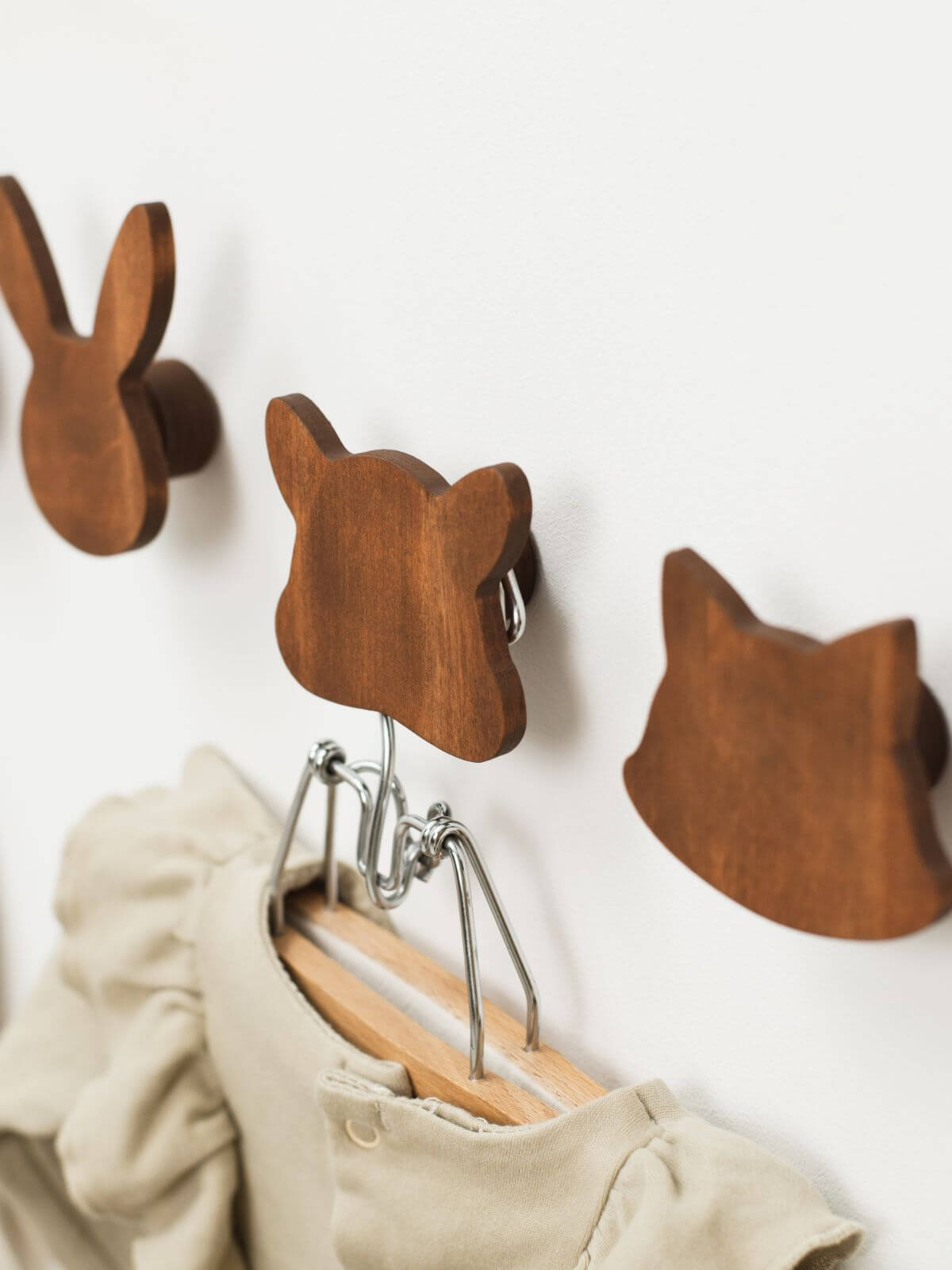 wooden animal hooks
