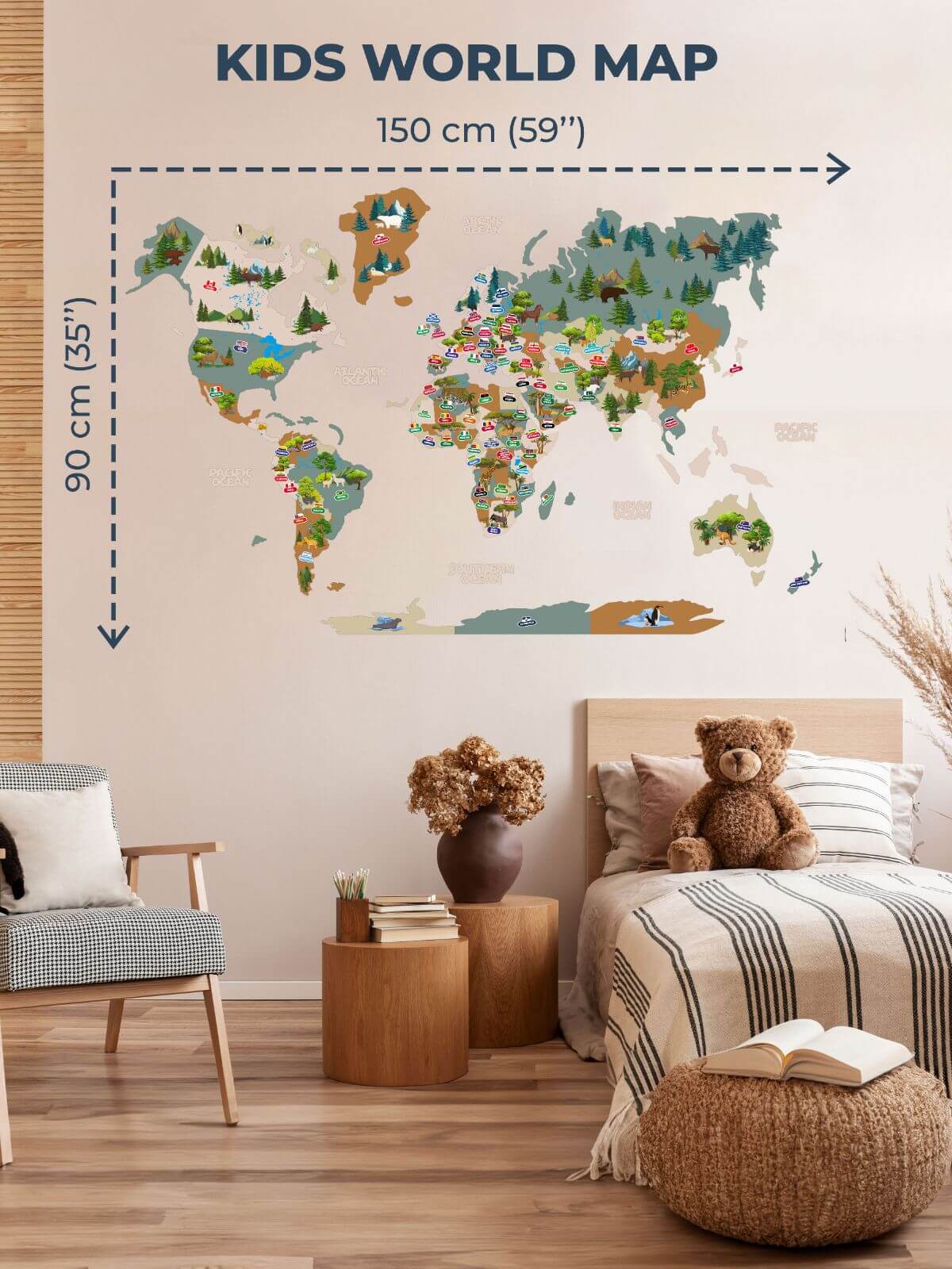 large wall map for kids