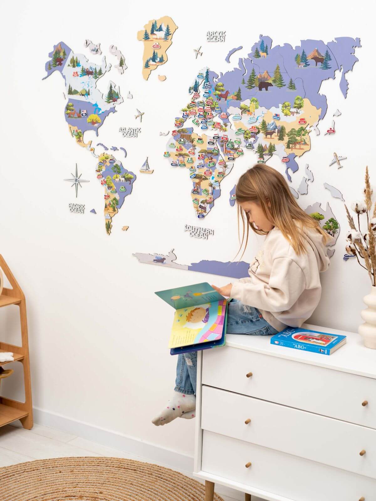 world map nursery decor