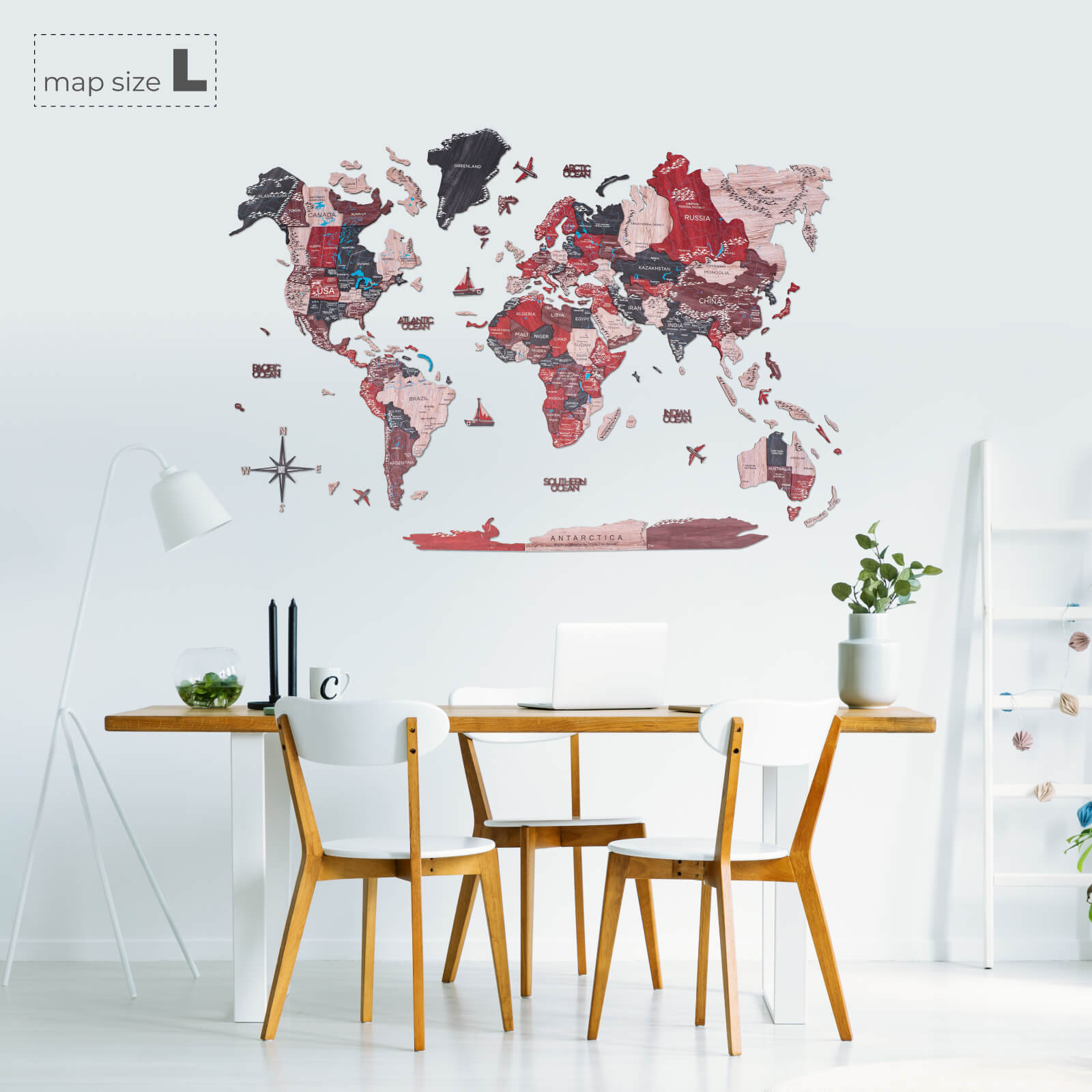 world map colorful art