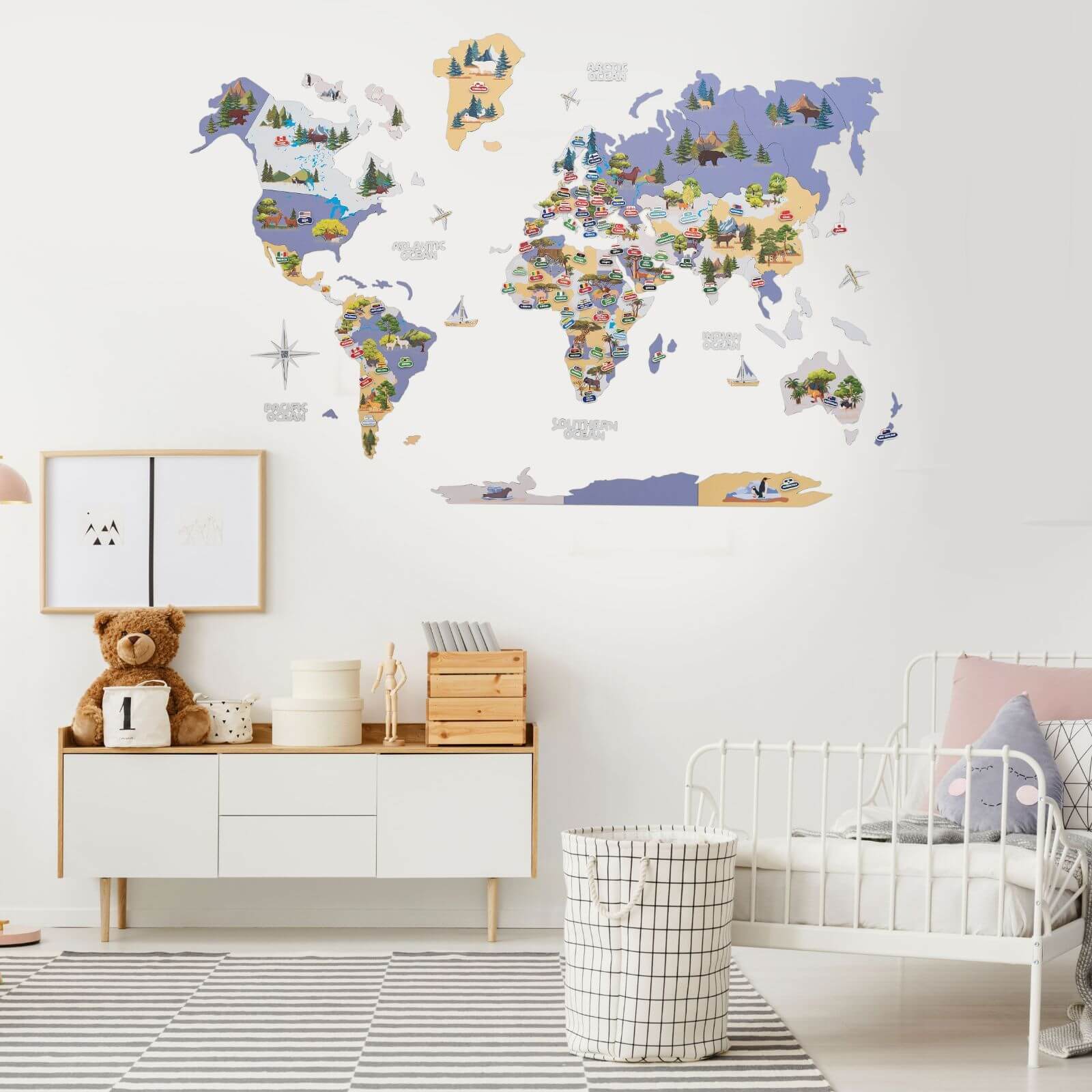 world map nursery decor