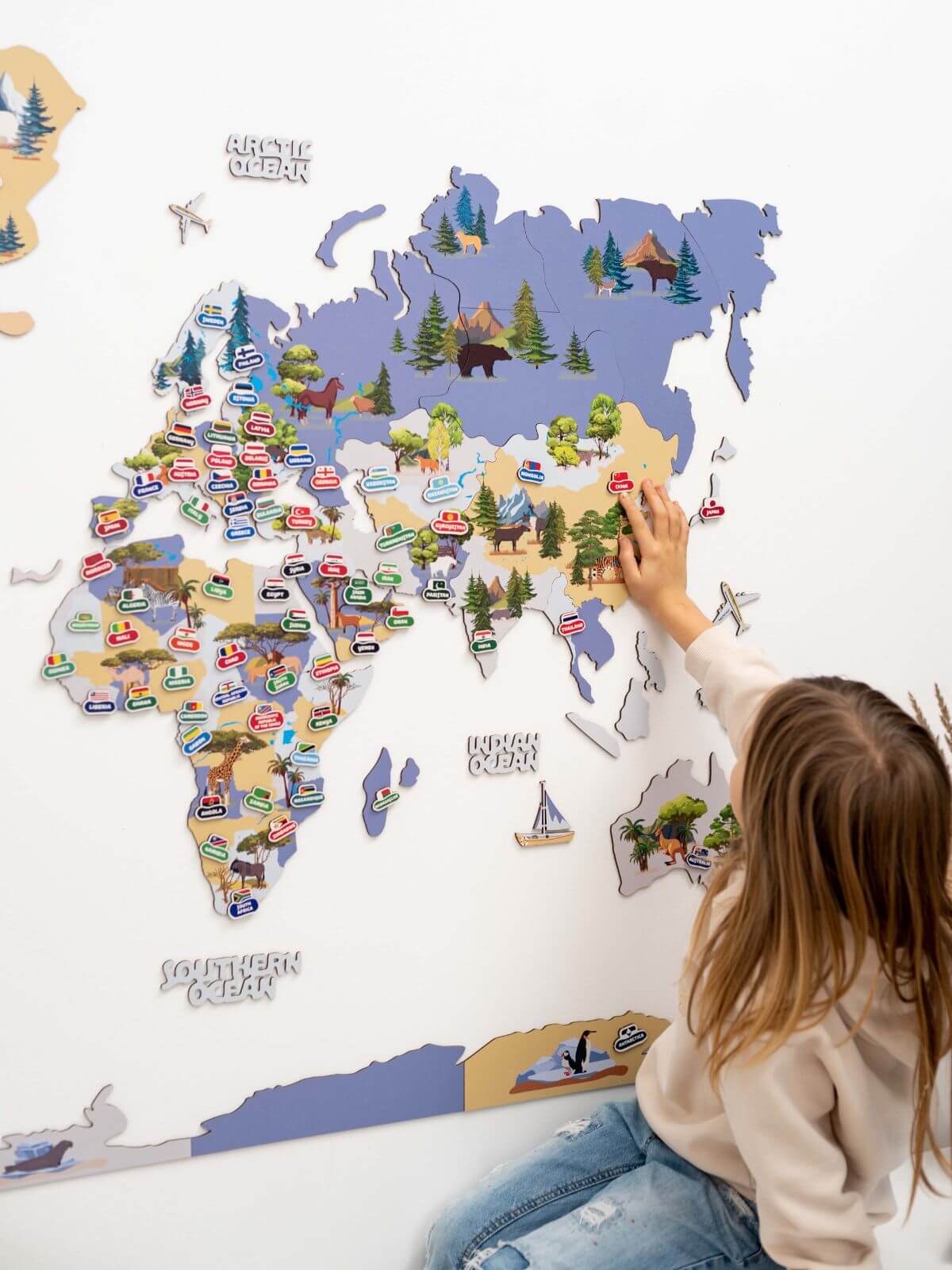 world map nursery decor